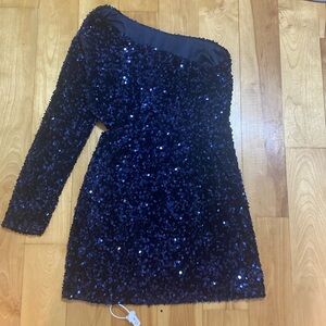 blue sequence dress